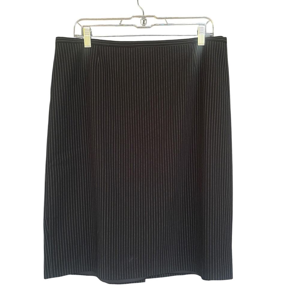 Alberto Makali‎ Skirt Womens 14 Black Pinstripe Pencil Lined Work Office Career